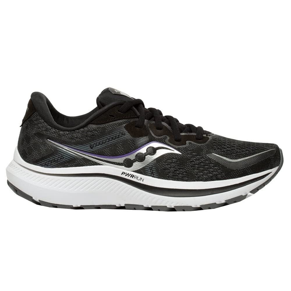 SAUCONY WOMEN'S OMNI 20 RUNNING SHOE, BLACK/WHITE, 9.5